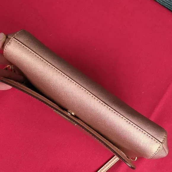 Kate Spade Greer Laurel Way Crossbody Bag Rose Gold Saffiano Leather - Picture 9 of 15